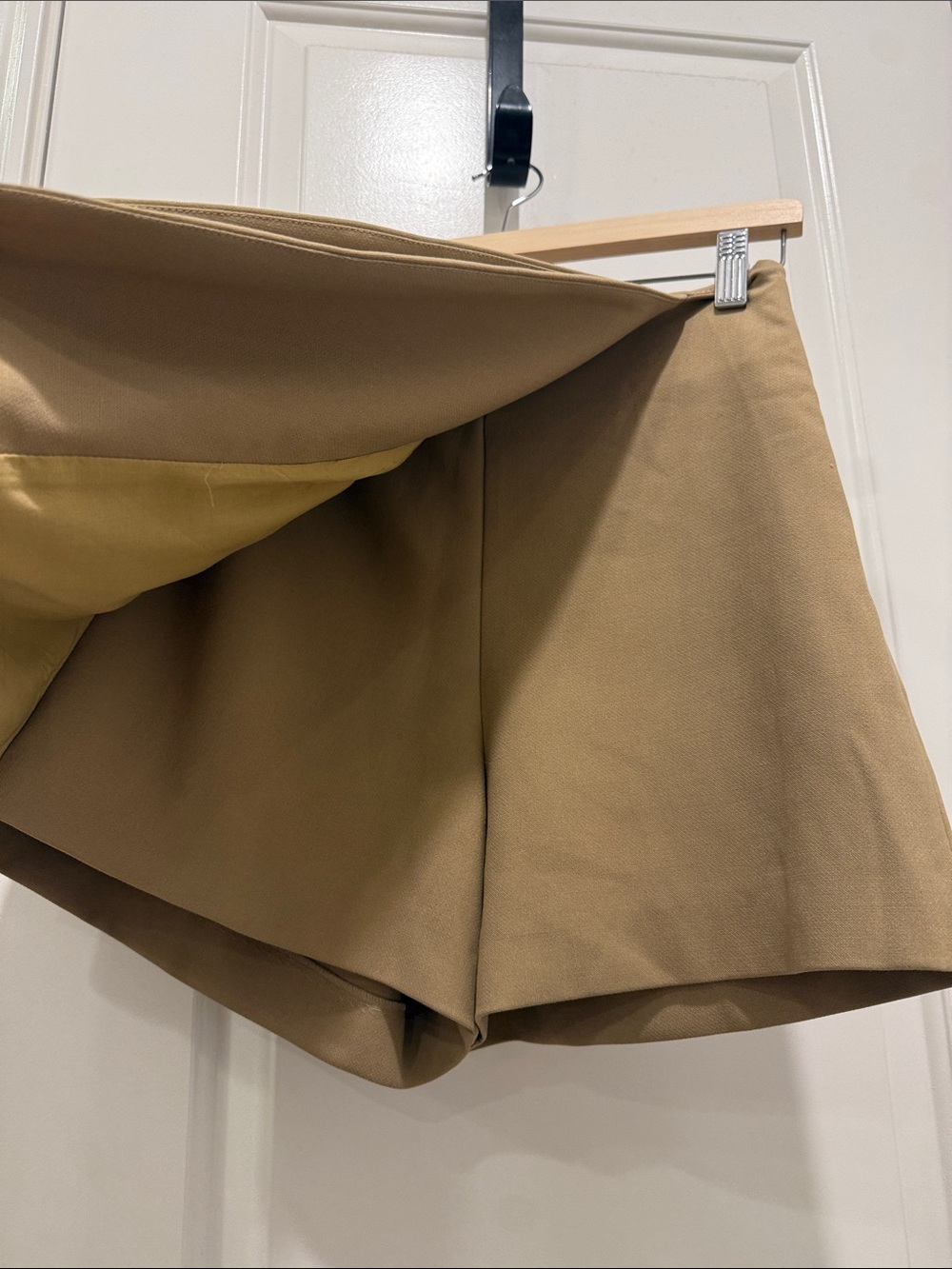 Women's Tan Skort with Wrap Front - Picture 4 of 11